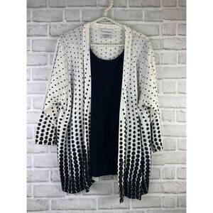 Cathy Daniels One piece Sweater Set Tank and Sweater Black and White Size 1X